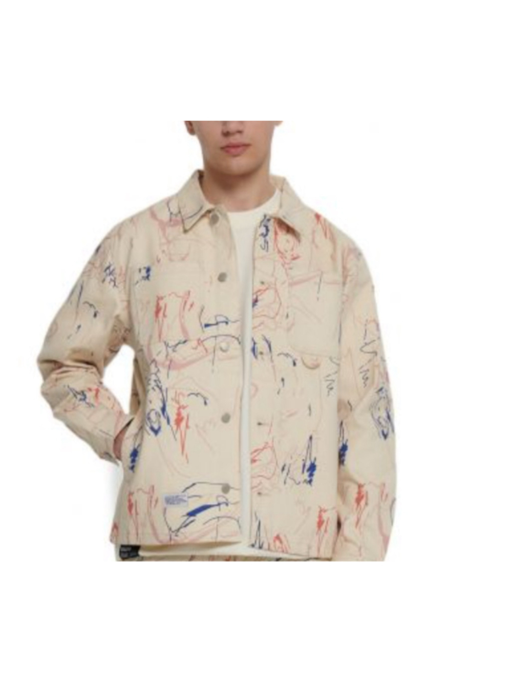 Cropp.com Abstract Print Jacket XL Button Front Cotton Streetwear Europe